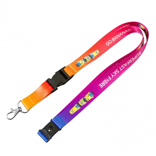 100 Custom Lanyards 58 Double Ended Polyester Dye-Sublimation Lanyard Full Color